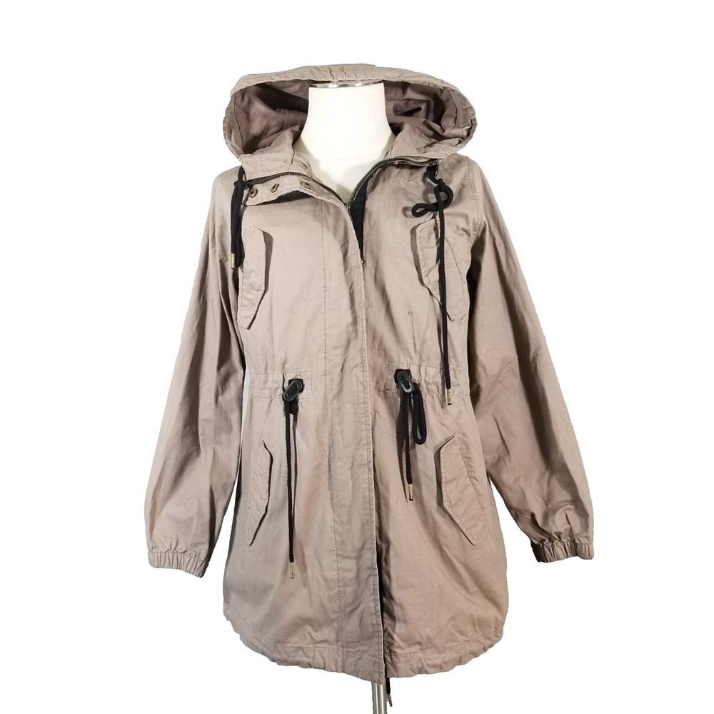 Blu Pepper Jacket Womens L Brown Day to Day Hooded Field Windbreaker Canvas